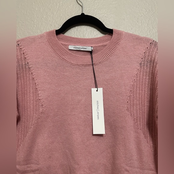 NWT Revolve Stitches & Stripes Rose Blush Pink Sweater. - Picture 4 of 7